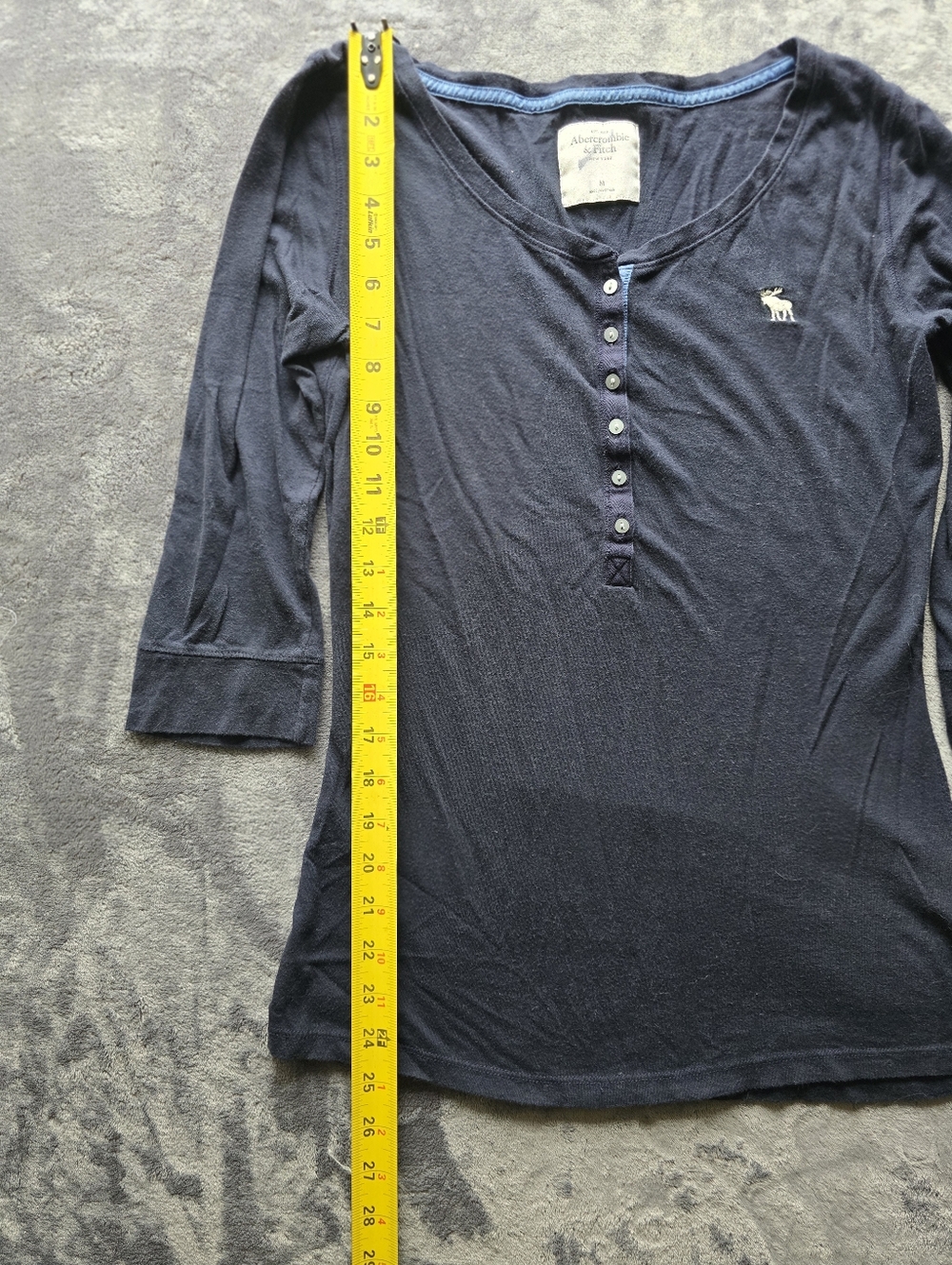 Vintage Abercrombie And Fitch 3/4 Sleeve Henley Size Medium - Picture 7 of 10